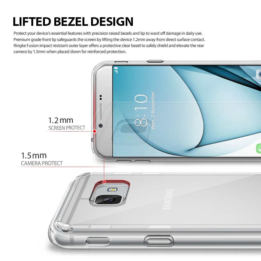 Ringke Fusion Samsung Galaxy A8 2016 เคสใสกันกระแทก ผ่านการทดสอบการกระแทกระดับ Military Grade ด้วยเทคโนโลยีกระจายแรงกระแทก (Crytral Clear) 3